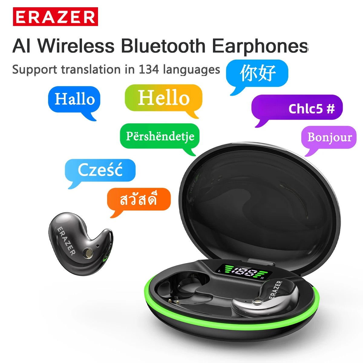 Earphones - หูฟังบลูทูธแบบอินเอียร์ EARZER XF58 พร้อมไมโครโฟน หูฟังแปลภาษา TWS