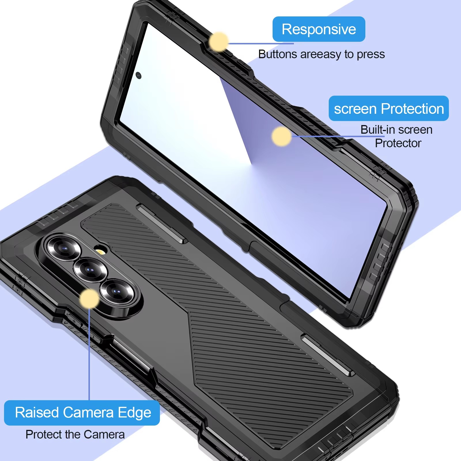 Heavy Duty 360 Full Body Protective Case - สําหรับ Saumsung Z พับ 7 6