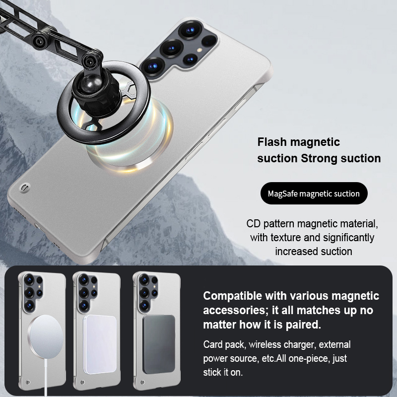 เคสแม่เหล็กเคลือบสีเมทัลลิกหรู - Ultra Thin Frameless Phone Cover บทวิจารณ์และราคา